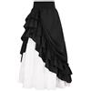 Celanisai Renaissance maxi gonna da donna steampunk vittoriana pirata a vita elastica goticrock a vita alta, gonna lunga medievale a linea ad A, stile resort, O nero., S