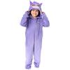 Pokémon Tutina per Ragazzi Gengar | Tutina da Notte per Bambini con Cappuccio, Stampa Grafica del Personaggio Gengar e Orecchie 3D in Viola | Pigiama da Notte per Bambini Pocket Monster