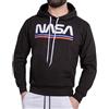 Cuba10 NASA - Felpa Uomo Cotone Leggero con Cappuccio e Tasca Marsupio per Palestra, Jogging e Tempo Libero NF03C (S, Nero)