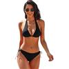 YKDLLF Costume da Bagno Donna Due Pezzi Bikini Set Halter Costumi da Mare Imbottito Reggiseno Brasiliana Costume da Bagno 2 Pezzi Triangolo Tanga Spiaggia Swimsuit Beachwear Estate