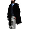 FZKun Duffle coat lungo da uomo in misto lana con cappuccio Toggle Duffle cappotti caldo lavoro giacca a vento