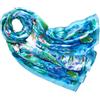 Prettystern Donna 160cm Sciarpa Arte Colorata Di Seta Lunga Foulard in Seta Pura Stampe D'arte Stola Regalo Idee Monet Blu Le Ninfee P585