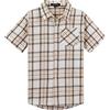 Spring&Gege Ragazzi Camicie abbottonate Scozzese a Quadri a Manica Corte in Cotone con Bottoni Casual per Bambini, Bianco cremoso, 7-8 Anni