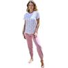 Leo Corsetteria Pigiama Donna 100% Cotone Manica Corta con Pantalone Lungo con Polsini, con Bottoni