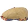 LIERYS City Bic Coppola Stile Wide Fit Berretto Piatto Lino Unicolore Fatto in Italia Unisex Primavera Estate