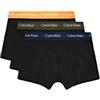 Calvin Klein Low Rise Trunk 3pk Boxer, Nero (Orange/Blue Shadow/Green), S (Pacco da 3) Uomo