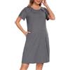 Sosolism Camicie da Notte Premaman Allattamento 3 in 1 Parto Ospedale Camicia da Notte Manica Corta Abito da Allattamento