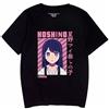 Charous Maglietta in cotone con stampa digitale a tema anime OSHI NO KO Hoshino Ai, per fan dei manga, regalo cosplay, Nero , XS