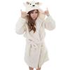DELEY Unisex Coppia Donne Animale Corallo in Pile Caldo con Cappuccio Accappatoi Abiti Vestaglia Pigiameria Cosplay Costume