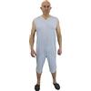 FERRUCCI COMFORT Pigiama Tutone Sanitario Estivo Smanicato in Cotone - 9008/8 - Adatto per Anziani, Incontinenza, Alzheimer, Pantalone Corto, Fresco (Azzurro, XL)