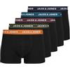 JACK & JONES JACK&JONES JACOLIVER Solid Trunks 5 Pack Boxer a Pantaloncino, Black/Pack:Black-Black-Black-Black, XXL Uomo