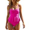 AILLOSA Costume da Bagno Donna Tankini 2 Pezzi Push Up Scollo Cuore Volant | Tankini 2 pezzi a coste con volant e controllo pancia, Scollo a cuore, spalline regolabili per mare, piscina e vacanze