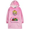 Super Mario Felpa con Cappuccio Coperta indossabile per Ragazze di Nintendo | Pullover Rosa con Cappuccio per Bambini con Grafica del Personaggio della Principessa Peach | Abbigliamento da casa