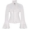 COSDREAMER Camicia da donna vintage vittoriana medievale gotico pirata top stand collare camicia