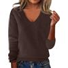 Generico Maglia Cashmere Donna Maglione Natalizio Donna Taglie Forti Lurex Montagna Maglioncini Pullover Cashmere Maglie Curvy Morbido Oversize Ciniglia Sweater Elegante Tops Abbigliamento 2#caffè M