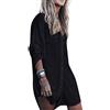 TBSCWYF Copricostume Donna Mare Camicetta Scollo a V Tinta Unita Casual Abiti Lunghi Estivi Camicia in Cotone Vestiti Corti Costume da Bagno Bikini Cover Up per Piscina Mare Estate Vacanza