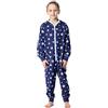 Merry Style Combinaison Pyjama Vêtement d'Intérieur avec Capuche Fille MS10-223 (Blu Marino Stelle, 122-128)
