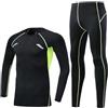 Echinodon Set di biancheria intima termica per bambini, con leggings a compressione e camicia, Verde a, 11 anni