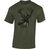Baddery Maglietta Cacciatore da Uomo - „Forest Deer" (Verde Militare XXL)