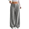 Generisch Pantaloni caldi da donna a gamba larga, invernali, pantaloni termici da donna, in tessuto morbido, a vita alta, per il tempo libero, pantaloni lunghi e leggeri, con vita elastica
