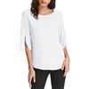 GRACE KARIN Blusa da Donna Top Manica a Blusa di Chiffon Blusa Eleganti Camicetta Maniche 3/4 Bianco M CLAF15-17