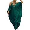 Lishengping Tunica da donna Caftan sciolto Beachwear Bikini Coprire Maxi Abito Kaftano turco Verde Taglia unica