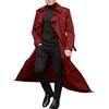 Generisch Trench Coat - Giacca da uomo in tinta unita, leggera, per le mezze stagioni, con bottoni, a vento e bottoni, vestibilità stretta, lunga, antivento, antivento, giacca invernale da uomo