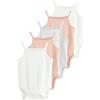 NEXT Bambina Confezione da 5 body per neonati senza maniche e con spalline sottili in 100% cotone Rosa 3 Mesi-6 Mesi
