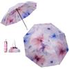 Meichoon Ombrello con una borsetta UPF50+ Protezione UV portatile leggero impermeabile a doppio strato migliorato antivento retrò classico fiore stile vintage per donne viaggi