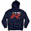 Generico Felpa Tuning Type R Racing - Felpa con Cappuccio e tascone Auto Gara Competizione Elaborazione (Blu, XXL)