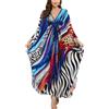 YouKD Abito lungo caftano estivo bohémien spazioso abito da spiaggia coprire plus size abito da donna, F Colore 2, Taglia unica