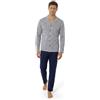 Galeone - Biancheria e Tessuti IIGranchio - Pigiama Uomo Aperto Davanti | Cotone 100% | Lungo - Scollo Serafino - Pigiama Uomo, Completo Notte | Cotone Morbido - Traspirante - Comfort Naturale Quotidiano | GRIGIO M
