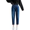 Generic Jeans da donna a gamba dritta con elastico in vita, elasticizzati, vestibilità comoda, casual, in denim, streetwear