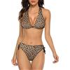 Oudrspo Costume da Bagno da Donna con Leopardo maculato, Costume da Bagno con Stringhe e Triangolo Leopardato