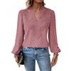 TUUHAW Maglietta Donna Boho Top Manica Lunga Casual Tunica Rosa M