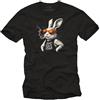 MAKAYA Maglietta Uomo con Frase White Rabbit Who Is Alice Tshirt Divertente Spiritoso