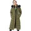 OROLAY Piumino da Donna con Cappotto Lungo Maniche Raglan con Cappuccio in Pelliccia Army Green XL