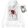 PROPAGANDA Felpa con Cappuccio Uomo Logo Spider Hoodie Limited Edition FW2025 e 20 Stickers Originale (IT, Testo, L, Regular, Regular, Bianco + 20 Stickers)