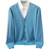 Dcvmvmn Cappotto invernale da uomo in lana merino cashmere con scollo a V cardigan casual tinta unita imbottito in maglia calda cappotto