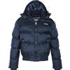 Schott NYC Chicago - Piumino con cappuccio con bordo Cote Schott, Navy, L adulto
