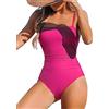 CUPSHE Costume da Bagno da Donna con Scollo Quadrato, con Cinghie, Colori a Contrasto, Costume da Bagno Intero