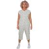 FERRUCCI COMFORT Pigiama Sanitario Estivo Smanicato con Cerniera Zip sul Dorso in 100% Cotone - 9012/7 - Donna e Uomo - per Anziani, Incontinenza, Alzheimer (IT, Testo, S, Regular, Regular, Donna)