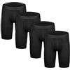 Nuofengkudu Uomo Lunghe Boxer Antibatterico Aperte Mutande Traspiranti Elastico Intimo Aderenti Sport Underwear Pacco da 4 (Nero, L)