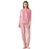Noidinotte; more than pyjamas Noidinotte - Completo Donna ciniglia Felpata - Soft Touch Articolo Cuori. - L Rosa