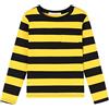 Dybker Ragazzi Ragazze Cotone Manica Lunga A Righe T-shirt Kid Tee Età 4T 5 6 7 8 9 10 11 12 Camicia Girocollo, Giallo e nero., 2 Anni
