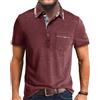 Comilaka Polo Uomo Manica Corta Cuciture a Quadri Polo con Tasca S-4XL | T-Shirt,Estiva,Casual,Maglia,Golf