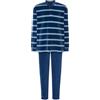 El Búho Nocturno Pigiama Uomo Invernale Natalizio - Flanella Cotone 100% Aperto Davante Bottoni/Pile Pesante Polare Velluto Righe - Caldo Due Pezzi Tasche Taglie Forti, 80% COT. 20% Pol, Blu, XL