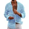 Fulidngzg Camicia Coreana Uomo - Camicia di Lino Uomo Estiva No Stiro Camicie Coreana Hawaiana Manica Lunga Maglia Cotone Casual Primaverile Maglie Vacanze Spiaggia Elegante
