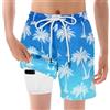 YYDSXK Pantaloncini da Bagno Bambino, Costume da Bagno per Surf Sulla Spiaggia, Bambini a Compressione ad Asciugatura Rapida Corti per Nuoto, Surf, Immersioni, Eleganti Pantaloncini da Spiaggia, Blu, 140