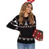 Enjyam Maglione Donna Natalizio Collo Rotondo Maglione per Natale Pullover Invernale